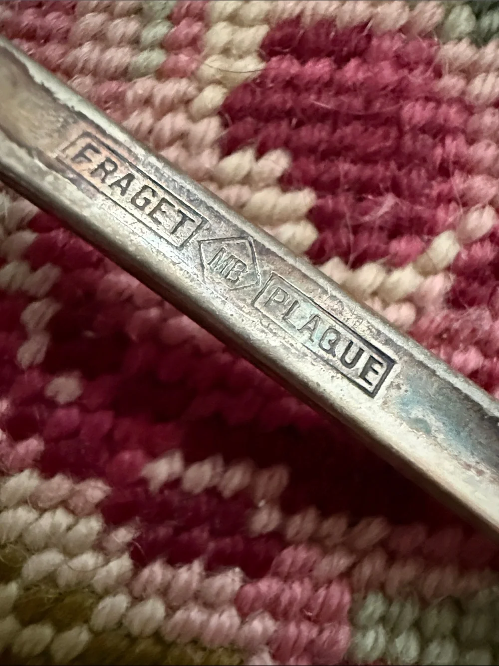 Antique Fraget MB Plaque Silver Plate Serving Spoon Warsaw Poland c.1900